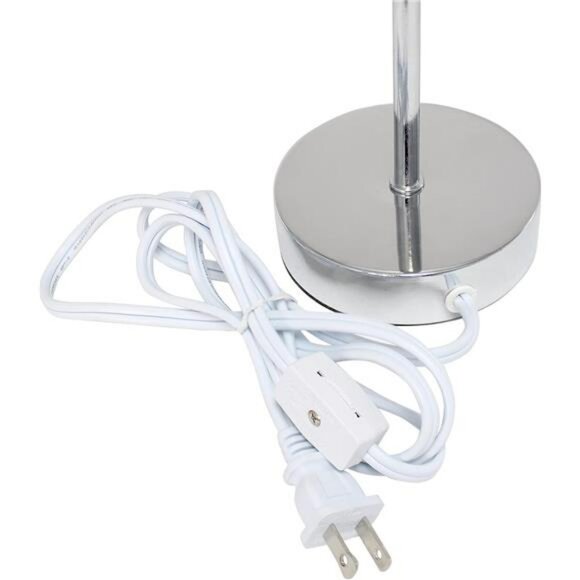 Mini gray table lamp fabric shade chrome base desk nightstand dorm bedroom - Picture 5 of 7